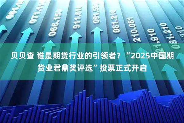 贝贝查 谁是期货行业的引领者？“2025中国期货业君鼎奖评选”投票正式开启